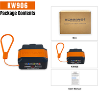 Escáner de Fallas para Automóviles KONNWEI KW906 ELM327 V1.5 OBD2, Herramienta de Diagnóstico OBDII con Bluetooth 5.0 para Android/iOS, Lector de Códigos