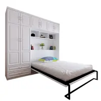 Invisible camas plegables frente Vertical Flip Invisible escondido en el armario de pared armario estantería Murphy muebles de dormitorio
