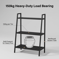 Support à plantes pliable à 3 niveaux KD Flat Pack en fer galvanisé, design peu encombrant, faible coût d'expédition