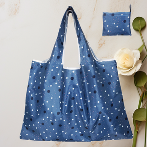 ถุงผ้าพับได้โพลีเอสเตอร์แบบกำหนดเองได้ พิมพ์ลายได้ ใช้ซ้ำได้ พร้อมบรรจุภัณฑ์ PP สำหรับใส่ของชำและช้อปปิ้ง - Product Image 1