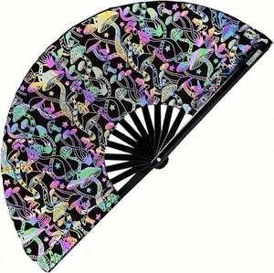 Nouvel Arrivage Éventail Pliant Personnalisé en Bambou Sculpté, Grand Éventail à Main en Bois, Accessoire Portable pour Événements Festifs - Product Image 1