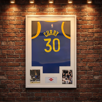 Cadre photo en bois massif MDF avec boîte à ombre en plexiglas avec protection UV pour maillot de baseball, football, soccer, sport