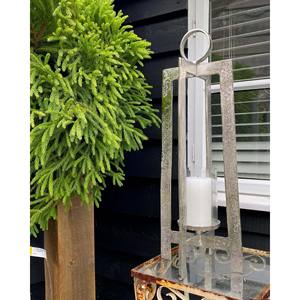 Lanterne en métal argenté, lanterne de sol en aluminium coulé la plus vendue - Product Image 3