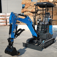 Livraison Gratuite Mini-Excavatrice sur Chenilles de 1,8 Tonne avec Moteur Kubota CE EPA Euro 5, Zéro Balancement Arrière, Châssis Hydraulique Extensible