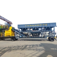 Centrale de malaxage de béton mobile électrique à mélange humide pour ligne de production de béton sur convoyeur pour projets de construction