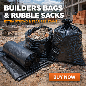 Bolsas de Basura Resistentes para Residuos de Construcción, Bolsas de Plástico Reciclado Extra Fuertes para Construcción, Rollo Compacto para Jardín y Limpieza de Sitios - Product Image 1