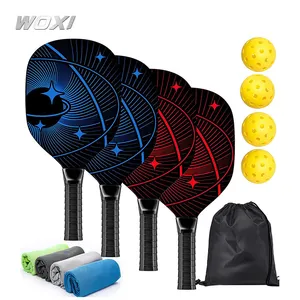 Pickleball Peddels Set Met 4 Premium Hout Pickleball Peddels 4 Pick Balls Rackets Home Economy Edition