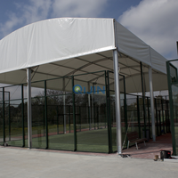 Système de terrain de padel commercial extérieur, structure de toit professionnelle, solution personnalisée, structure en acier, mur en verre de sécurité