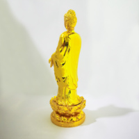 Statues de Bouddha Fengshui de style chinois de haute qualité, figurines dorées de Sakyamuni, sculptures en métal, artisanat pour la décoration de la maison, ornement
