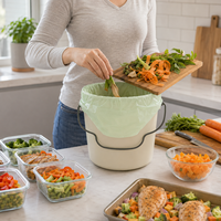Sacs de compostage personnalisés grand format et très résistants, à base de matériaux biodégradables, pour pelures de fruits, marc de café et déchets de cuisine quotidiens