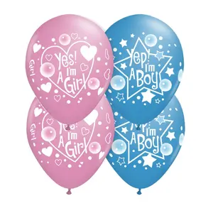 Baby Shower Party Decoration Print Ballon Set Helium Latex It is Baby Blue and Pink Its a Boy It's a Girl Balloon for BabyShower