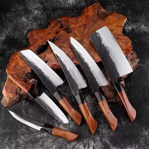Couteau de chef <span class=keywords><strong>chinois</strong></span> forgé à la main, acier 3 couches avec manche en bois d'ébène, hachoir professionnel pour viande et légumes, pour la maison et les restaurants - Product Image 6