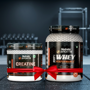 Patanjali Nutrela Sports Whey Performance Choc-Irish 1 kg + Creatina Monohidrato 100 g Combo Pack - Apoyo Inmunológico, 3 Años de Duración - Product Image 2