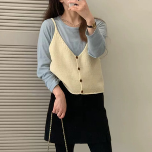 <b>Women's</b> Knitted Camisole Vest White Gray Red Green Yellow Black Micro Elasticity Polyester Layered Top Spring Casual Style - Product Image 1