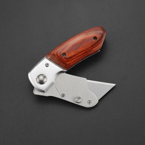 Dao Tiện Ích Gấp Cán Gỗ Nặng Với Lưỡi Dao Tiện Ích Bằng Thép SK5 Có Thể Thay Thế Kèm Vỏ Lưỡi Dao An Toàn - Product Image 5