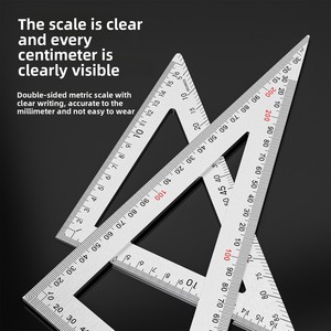 Righello Triangolare per Carpenteria in Acciaio Inox e Lega di Alluminio, <span class=keywords><strong>45</strong></span>° e 90° - Product Image 2