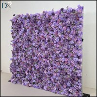 Mur de fleurs artificielles hautement réalistes en tissu, roses en soie, couleurs personnalisables, style luxueux, décoration de mariage