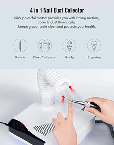 Macchina per Manicure per trapano per unghie sottovuoto 4 in 1 di alta qualità con tubo flessibile pulitore multifunzionale a luce LED - Product Image 2