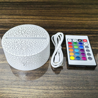 Support de lampe LED RGB 7 couleurs, globe ABS à brancher avec base tactile et télécommande, projection dimmable pour veilleuse LED 3D