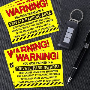 Difícil de Eliminar, Estás Estacionando de Forma Ilícita, Advertencia de Estacionamiento Privado Reservado, Pegatinas Amarillas - Product Image 4