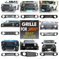 Grille avant Suzuki Jimny, style nid d'abeille, visage agressif, style Defender, noir mat, ABS, 3 portes, 5 portes, grille de pare-chocs avant