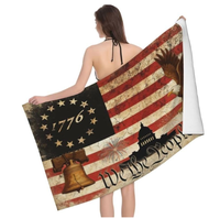 Serviette de plage personnalisée USA 250e anniversaire, serviette de piscine en microfibre surdimensionnée anti-sable à séchage rapide, cadeau de voyage