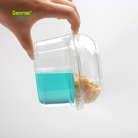 Bols jetables pour animaux de compagnie en plastique transparent avec logo personnalisé imprimé, contenants alimentaires transparents pour salade, crème glacée avec couvercles, 8/12/16/24/32 oz
