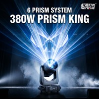 HONGHE 380W Prism King Moving Head Light, 6 prismes, projecteur de scène pour concert, mariage, club, DJ, spectacle