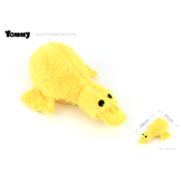 Yommy YM8220 Grand jouet à mâcher jaune en forme de lapin/canard 24*17cm, en fourrure de lapin et polyester, durable et confortable, pour intérieur/extérieur