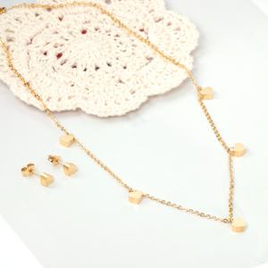 Parures de bijoux tendance en cristal coloré en forme de cœur, parures de bijoux plaquées or, parures de bijoux en acier inoxydable pour femmes - Product Image 2