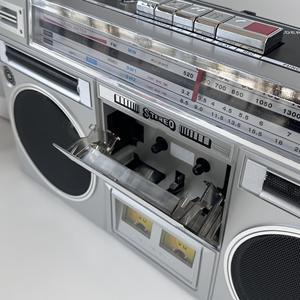 Boombox rétro haute puissance personnalisé avec lecteur de cassettes, enregistreur, <span class=keywords><strong>radio</strong></span> multibandes AM <span class=keywords><strong>FM</strong></span> SW, lecture BT TF USB et compteurs VU - Product Image 4