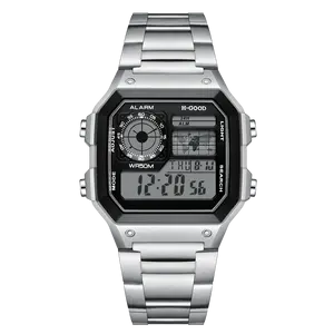 H-GOOD TK-0020 aydınlık kol saati fabrika kare şekilli adam dijital saatler ucuz marka kol saati