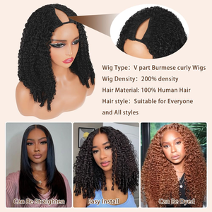 <span class=keywords><strong>Perruque</strong></span> bouclée birmane en cheveux humains, <span class=keywords><strong>perruque</strong></span> en U améliorée avec cordon de serrage, sans colle, forme en V, <span class=keywords><strong>perruque</strong></span> complète à clipser, <span class=keywords><strong>demi</strong></span>-<span class=keywords><strong>perruque</strong></span> - Product Image 5