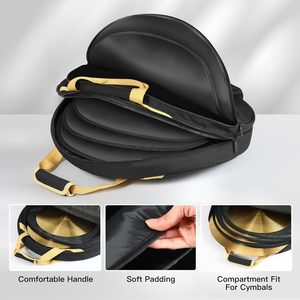 Free sample Cymbal Gig Bag Double Layer Cymbal Case with 5mm Padded Divider, Handles and Backpack <b>Straps</b> - Product Image 2