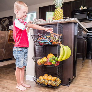 Panier mural suspendu à 3 niveaux de qualité supérieure pour la maison, pour fruits, légumes, <span class=keywords><strong>rangement</strong></span> de <span class=keywords><strong>cuisine</strong></span> - Product Image 5