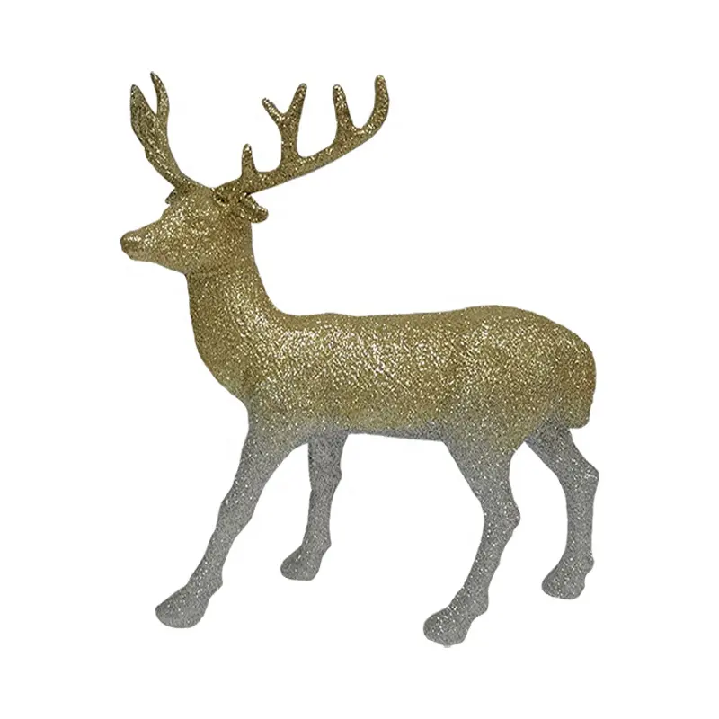 YIXING Vintage Style Reindeer Resin Deer Handmade Christmas Tree Decoration Ornament Gold Silver Plastic Christmas Deer