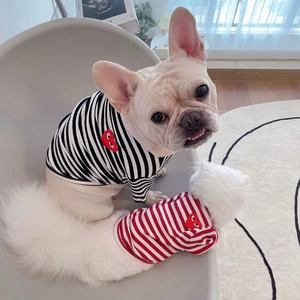Fashion design giapponese <span class=keywords><strong>street</strong></span> Dog striped Casual style Dog and cat cute t-shirt pet clothes - Product Image 4