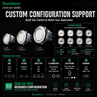 Sweideer, fabricant OEM de boutons-poussoirs métalliques personnalisés, interrupteur LED en acier inoxydable de 16 mm, 19 mm, 22 mm avec borne à vis