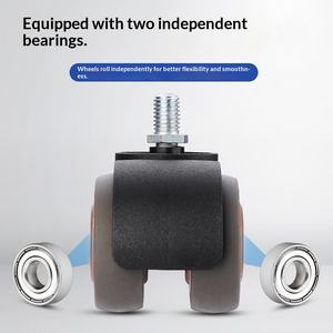 Rueda universal giratoria para silla de oficina, rueda para silla de jefe, rueda para silla de ordenador, doble rodamiento, marco de 2 pulgadas de ancho, silenciosa y con ahorro de ruido. - Product Image 3
