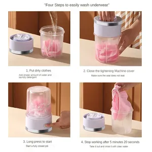 Lave-linge portable sans fil pour sous-vêtements et chaussettes, mini-lave-linge rechargeable pour les voyages, la maison et les dortoirs avec gobelet à linge - Product Image 3