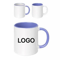 Mug en céramique bicolore personnalisé de 11 oz, tasse à café vierge pour sublimation avec poignée colorée, impression de logo DIY pour entreprise, maison, cadeau d'anniversaire