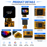 Module d'affichage intelligent portable Visionox 2,16 pouces AMOLED 480*480 avec écran tactile CTP, circuit intégré de pilote CO5300, interface QSPI/MIPI, 600 cd/m²