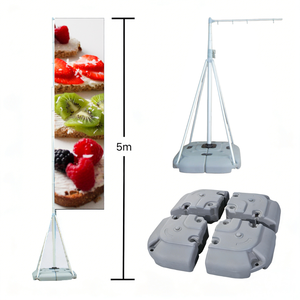 เสาธงสูง 5 เมตร พร้อมรางกว้าง 120 ซม. สำหรับทางเข้าซูเปอร์มาร์เก็ต ร้านเบเกอรี่ หรือโชว์รูมรถยนต์ - Product Image 6