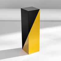 Vente flash - Trophée en verre noir avec panneau doré, cadre géométrique, gravure personnalisée, récompenses d'entreprise, stock limité, livraison rapide