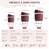 Gobelet à café en verre réutilisable avec manchon en silicone personnalisé 8oz 12oz, logo personnalisé, cadeau promotionnel idéal pour les entreprises, tasse à café en verre