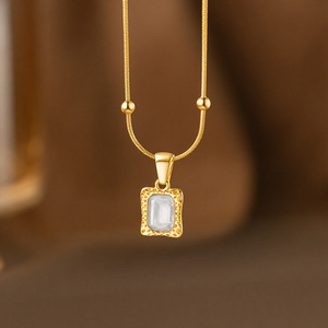 Kalung Batu Permata Wanita DAIHE <span class=keywords><strong>2026</strong></span> Anti Air Rantai Ular Baja Tahan Karat 316l Lapis Emas 18k Pvd - Product Image 3