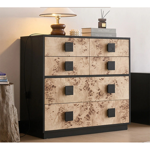 Armoire de rangement en chêne rouge vieilli effet ombré pour hôtel, villa, salon, <span class=keywords><strong>avec</strong></span> revêtement en écorce d'arbre, grande capacité, type seau - Product Image 4