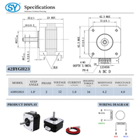Moteur pas à pas Nema 17 23mm 0.16Nm Haute Précision 1A DC 12V 1.8 CNC Imprimante 3D Certifié CE 42x23mm Moteurs pas à pas hybrides bipolaires