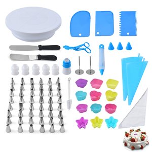 Suministros de <span class=keywords><strong>repostería</strong></span>, herramientas con tocadiscos para pastel, glaseado, bolsas de pastelería, espátula, juego para hornear pasteles, 80 Uds. - Product Image 1
