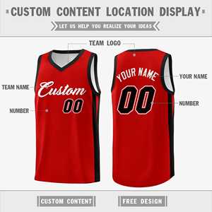 Maillot de basket-ball athlétique personnalisé rouge et blanc double face - Product Image 3